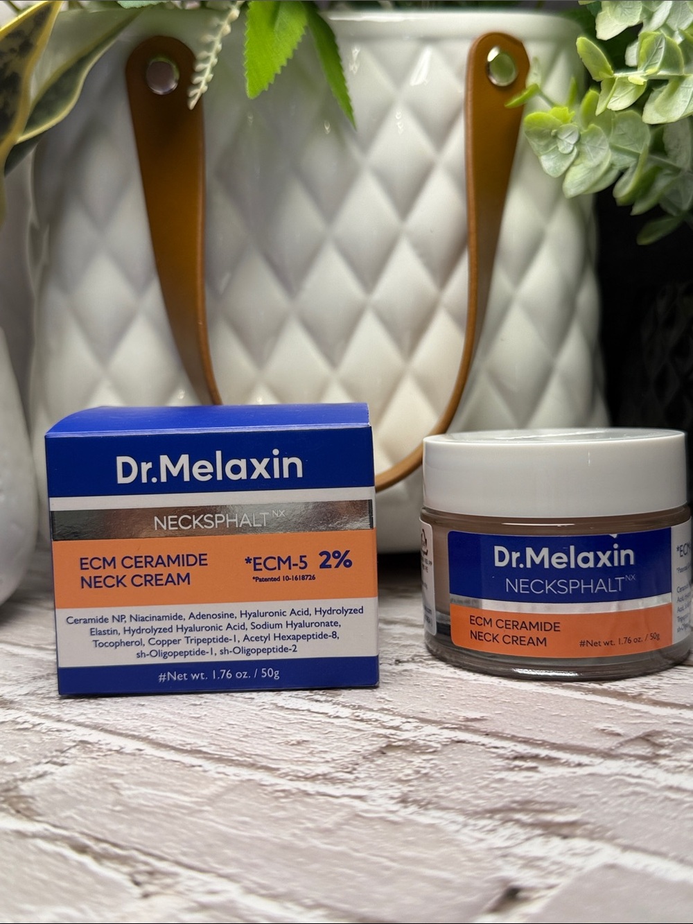 Dr. Melaxin ECM Ceramide Neck Cream — Blue & Orange